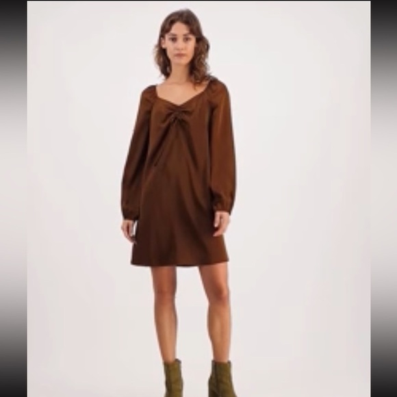 And Now This
Women's Ruched Long-Sleeve Peasant Dress - Picture 2 of 8